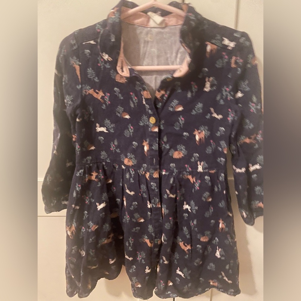 H & M girls navy blue shirt dress